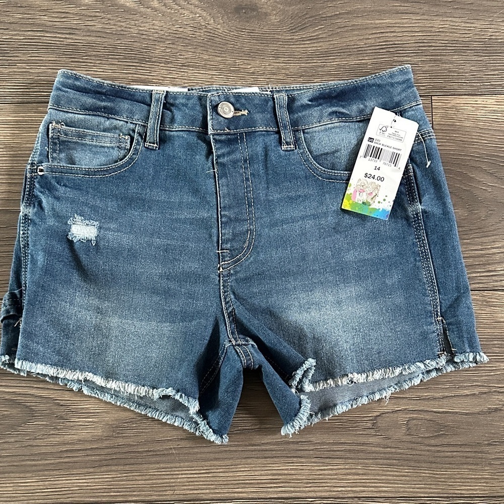 Stylish Kids Denim Shorts with Frayed Hem